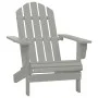 Adirondack-Stuhl mit Ottomane und Gartentisch aus massiver grauer Fichte von vidaXL, Gartensets - Ref: Foro24-315930, Preis: ...