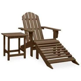 Adirondack chair with ottoman and garden table solid brown spruce by vidaXL, Garden sets - Ref: Foro24-315931, Price: 117,66 ...