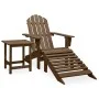 Adirondack-Stuhl mit Ottomane und Gartentisch aus massiver brauner Fichte von vidaXL, Gartensets - Ref: Foro24-315931, Preis:...
