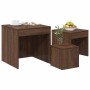 Mesas apilables 3 pzas madera contrachapada color roble marrón