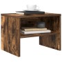Mesita de noche madera contrachapada roble ahumado 40x30x30 cm