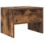 Mesita de noche madera contrachapada roble ahumado 40x30x30 cm