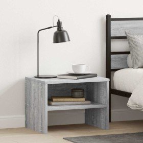 Mesita de noche madera contrachapada gris Sonoma 40x30x30 cm Mesita de noche madera contrachapada gris Sonoma 40x30x30 cm