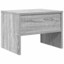 Mesita de noche madera contrachapada gris Sonoma 40x30x30 cm