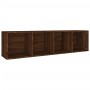 Estantería/mueble TV contrachapada marrón roble 36x30x143 cm