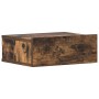 Mesita de noche flotante 2 uds madera roble ahumado 40x30x15cm