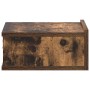 Mesita de noche flotante 2 uds madera roble ahumado 40x30x15cm