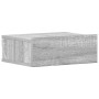 Mesita de noche flotante madera contrachapada gris 40x30x15cm
