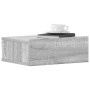 Mesita de noche flotante madera contrachapada gris 40x30x15cm