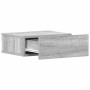 Mesita de noche flotante madera contrachapada gris 40x30x15cm