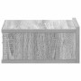 Mesita de noche flotante madera contrachapada gris 40x30x15cm