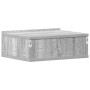 Mesita de noche flotante madera contrachapada gris 40x30x15cm
