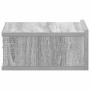 Mesita de noche flotante 2 uds madera gris Sonoma 40x30x15 cm