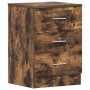 Mesita de noche madera contrachapada roble ahumado 38x35x56 cm