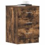 Mesita de noche madera contrachapada roble ahumado 38x35x56 cm