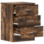 Mesita de noche madera contrachapada roble ahumado 38x35x56 cm