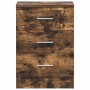 Mesita de noche madera contrachapada roble ahumado 38x35x56 cm