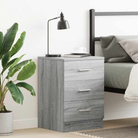 Mesita de noche madera contrachapada gris Sonoma 38x35x56 cm Mesita de noche madera contrachapada gris Sonoma 38x35x56 cm