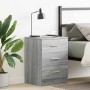 Mesita de noche madera contrachapada gris Sonoma 38x35x56 cm