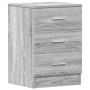 Mesita de noche madera contrachapada gris Sonoma 38x35x56 cm