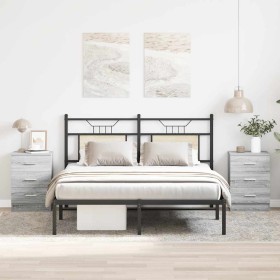 Mesitas de noche 2 uds madera gris Sonoma 38x35x56 cm Mesitas de noche 2 uds madera gris Sonoma 38x35x56 cm