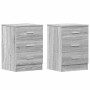 Mesitas de noche 2 uds madera gris Sonoma 38x35x56 cm