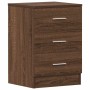 Mesita de noche madera contrachapada marrón roble 38x35x56 cm