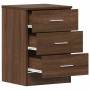Mesita de noche madera contrachapada marrón roble 38x35x56 cm