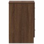 Mesita de noche madera contrachapada marrón roble 38x35x56 cm