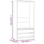 Armario de madera contrachapada gris Sonoma 100x50x200 cm