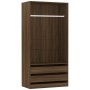 Armario madera contrachapada marrón roble 100x50x200 cm
