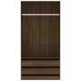 Armario madera contrachapada marrón roble 100x50x200 cm