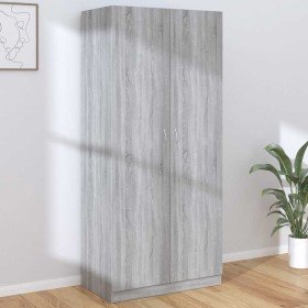 Armario madera contrachapada gris Sonoma 90x52x200 cm Armario madera contrachapada gris Sonoma 90x52x200 cm