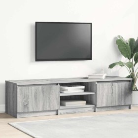 Mueble de TV madera contrachapada gris Sonoma 140x40x35,5 cm