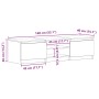 Mueble de TV madera contrachapada gris Sonoma 140x40x35,5 cm