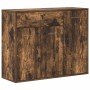 Aparador madera contrachapada color roble ahumado 88x30x70 cm
