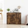 Aparador madera contrachapada color roble ahumado 88x30x70 cm