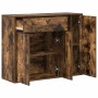 Aparador madera contrachapada color roble ahumado 88x30x70 cm