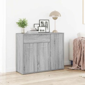 Aparador de madera contrachapada gris Sonoma 88x30x70 cm