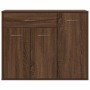 Aparador madera contrachapada color roble marrón 88x30x70 cm