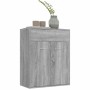 Aparador de madera contrachapada gris Sonoma 60x30x75 cm