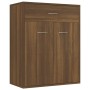 Aparador de madera contrachapada marrón roble 60x30x75 cm