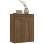 Aparador de madera contrachapada marrón roble 60x30x75 cm