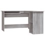Escritorio de esquina madera contrachapada gris 120x140x75 cm