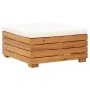 Set de mesa y reposapiés de jardín cojín madera maciza acacia by vidaXL, Modular outdoor sofas - Ref: Foro24-316083, Price: 2...