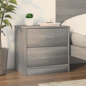 Mesita de noche madera de ingeniería gris Sonoma 40x30x40 cm Mesita de noche madera de ingeniería gris Sonoma 40x30x40 cm