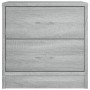 Mesitas de noche 2 uds madera ingeniería gris Sonoma 40x30x40cm