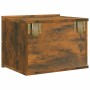 Mesita de noche madera contrachapada roble ahumado 40x30x30 cm