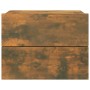 Mesita de noche madera contrachapada roble ahumado 40x30x30 cm