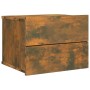 Mesita de noche madera contrachapada roble ahumado 40x30x30 cm